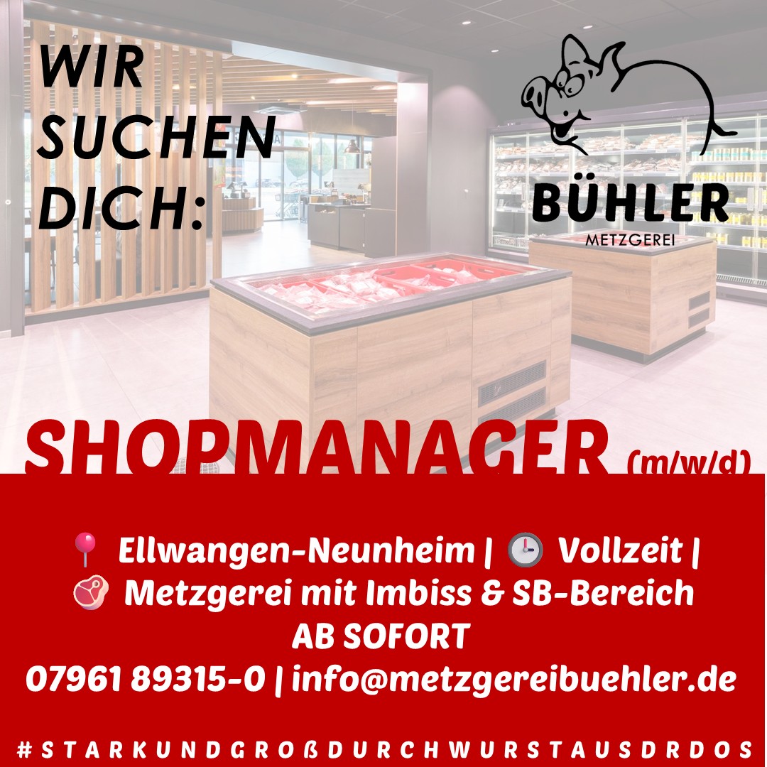 Stellenausschreibung Shopleitung Juni 2025